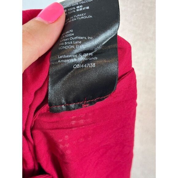 Anthropologie Maeve Open Back Lace Mini Dress Raspberry 12 Pockets Romantic Date - Picture 13 of 16
